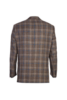 Kahve İtalyan Yünlü Ekose Klasik Ceket