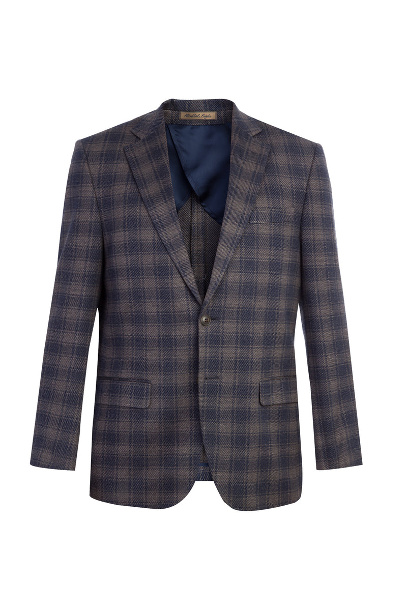 Kahve İtalyan Ekose Ceket