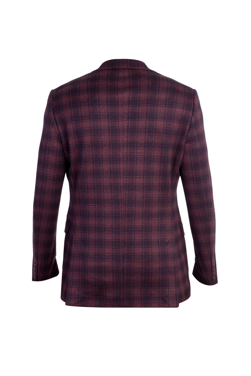Bordo İtalyan Ekose Ceket
