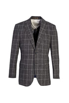 Antrasit İtalyan Yünlü Kareli Ceket