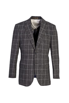 Antrasit İtalyan Yünlü Kareli Ceket