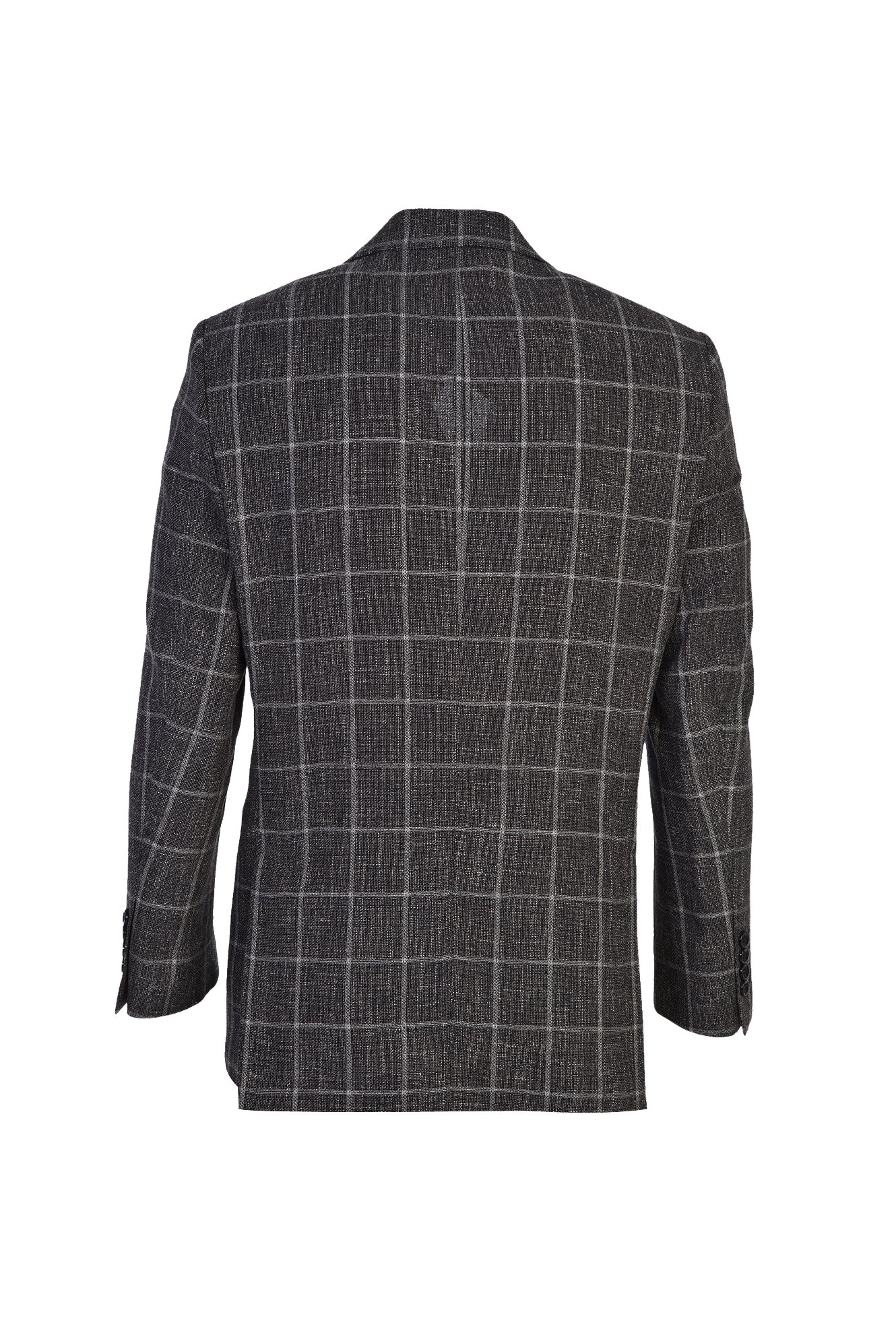 Antrasit İtalyan Yünlü Kareli Ceket