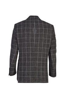 Antrasit İtalyan Yünlü Kareli Ceket