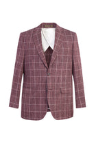 Kiremit İtalyan Yünlü Kareli Ceket