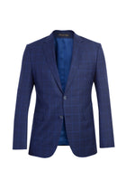 Lacivert 7 Drop Slim Fit Dar Kesim ?talyan Yünlü Kareli Ceket-Abdullah Ki??l?