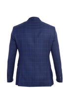Lacivert 7 Drop Slim Fit Dar Kesim ?talyan Yünlü Kareli Ceket-Abdullah Ki??l?