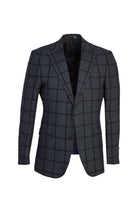 Antrasit İtalyan Yünlü Kareli Klasik Keten Ceket