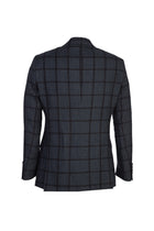 Antrasit İtalyan Yünlü Kareli Klasik Keten Ceket