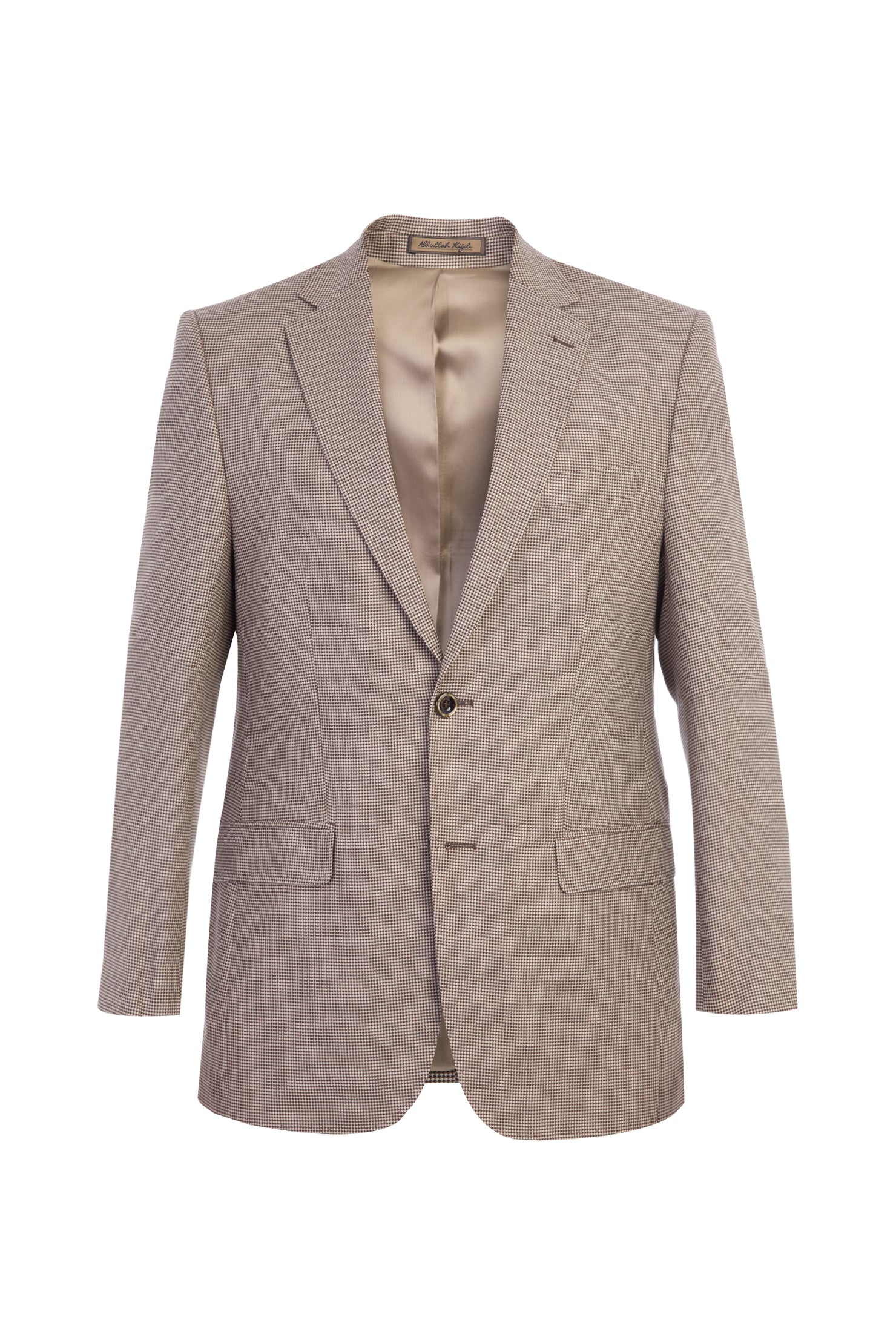 Açık Kahve - Camel İtalyan Desenli Klasik Yün Ceket