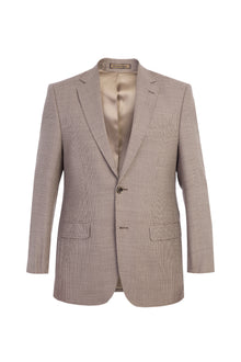 Açık Kahve - Camel İtalyan Desenli Klasik Yün Ceket