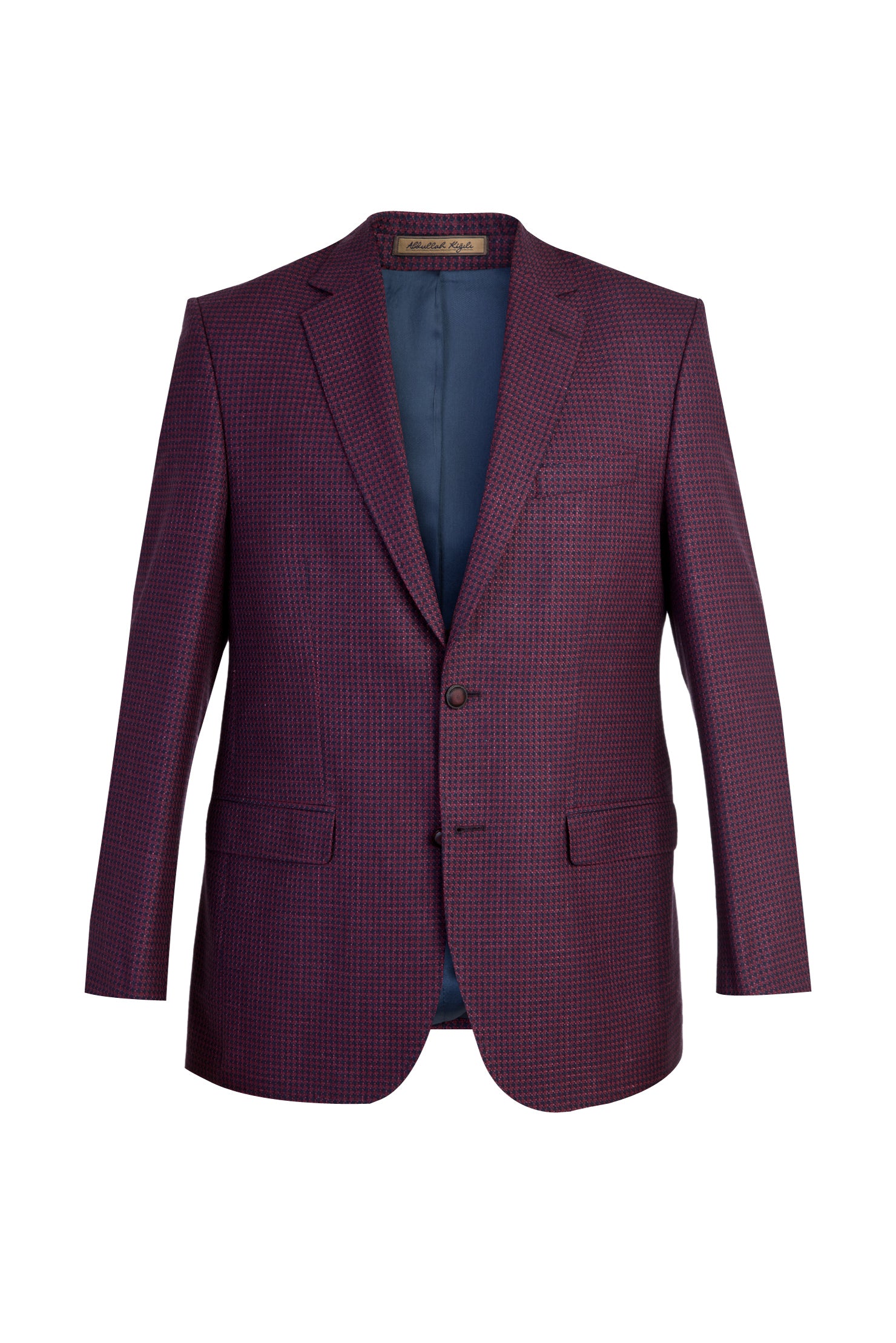 Bordo İtalyan Desenli Yün Ceket