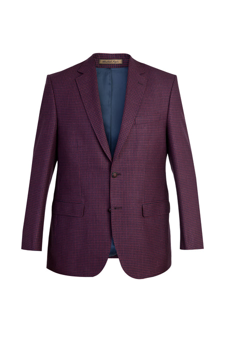 Bordo 4 Drop Relaxed Fit Rahat Kesim ?talyan Desenli Yün Ceket-Abdullah Ki??l?