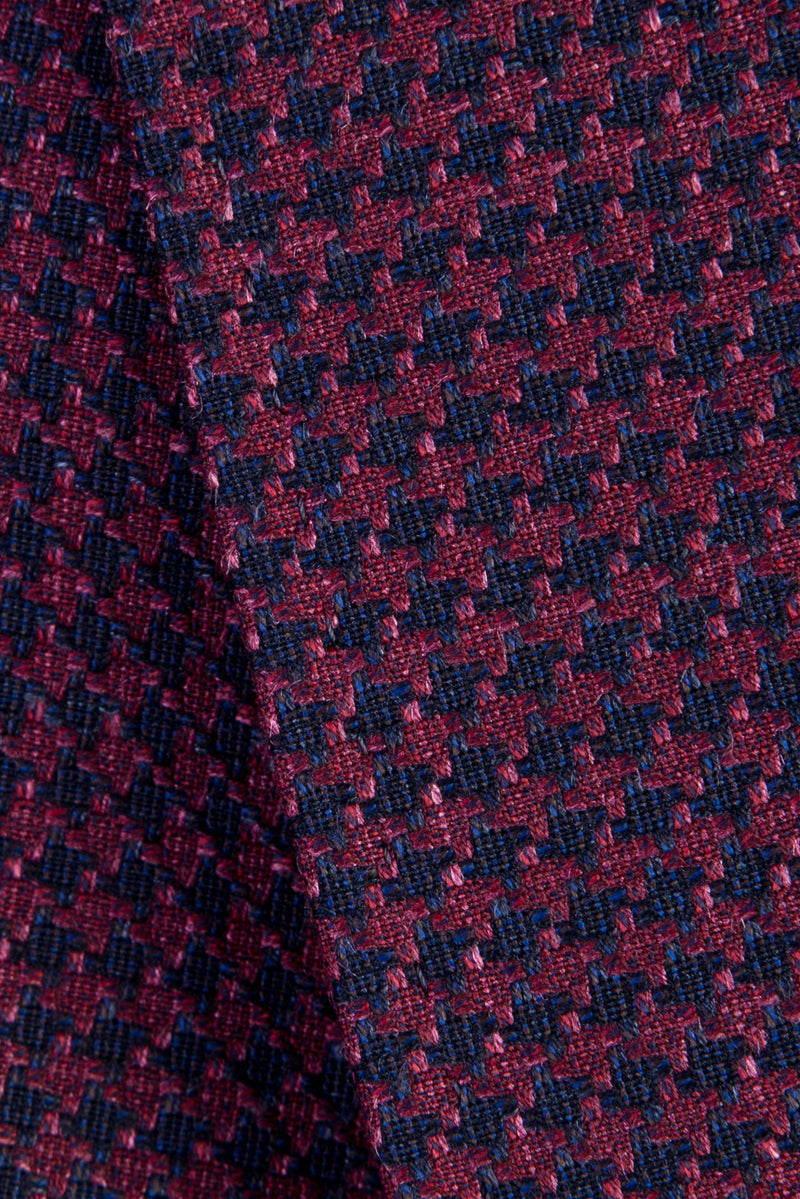 Bordo İtalyan Desenli Yün Ceket