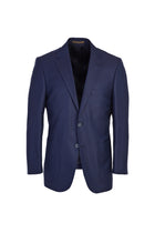 Lacivert 4 Drop Relaxed Fit Rahat Kesim ?talyan Spor Desenli Yünlü Ceket-Abdullah Ki??l?