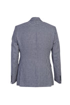 Lacivert ?talyan 7 Drop Slim Fit Dar Kesim Desenli Keten ?pek Kar???ml? Ceket-Abdullah Ki??l?