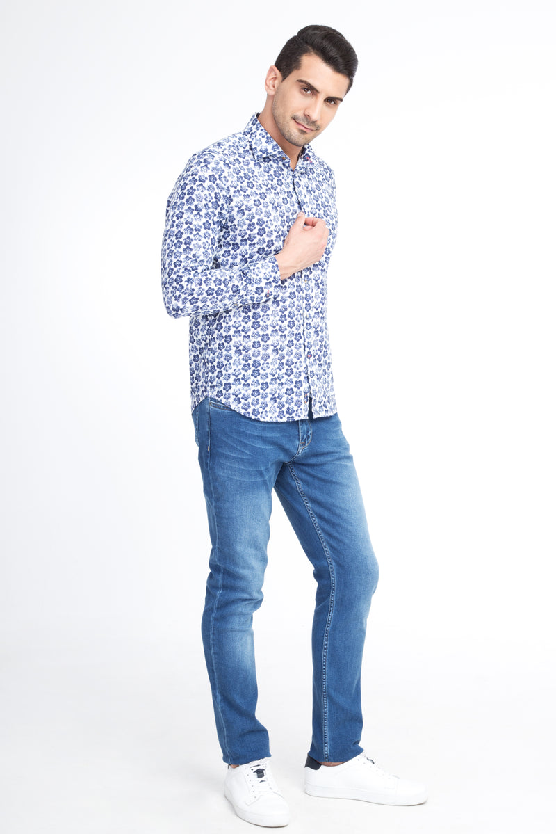 Mavi Likralı Denim Pantolon