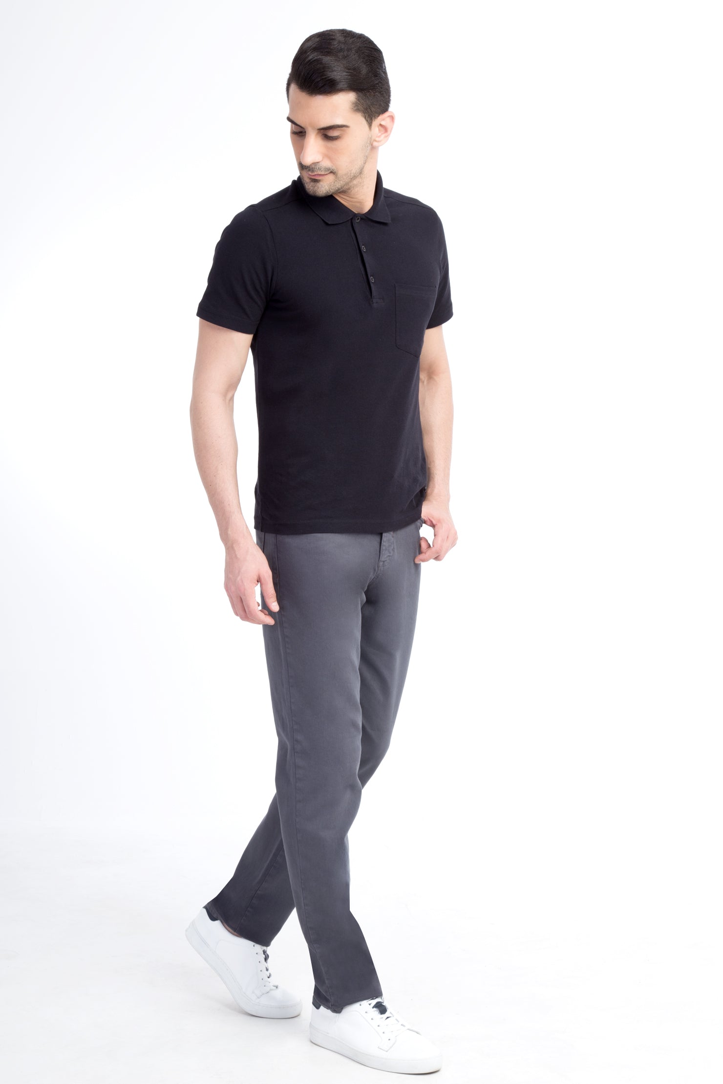 Füme Gri Likralı Kanvas / Chino Pantolon