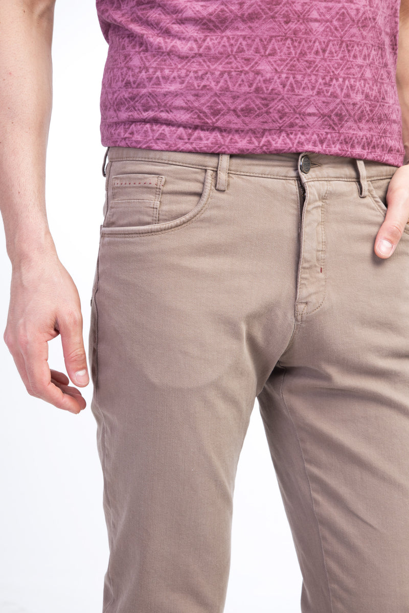 Bej Likralı Kanvas / Chino Pantolon