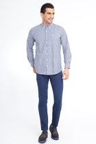 Koyu Mavi Likralı Kanvas / Chino Pantolon