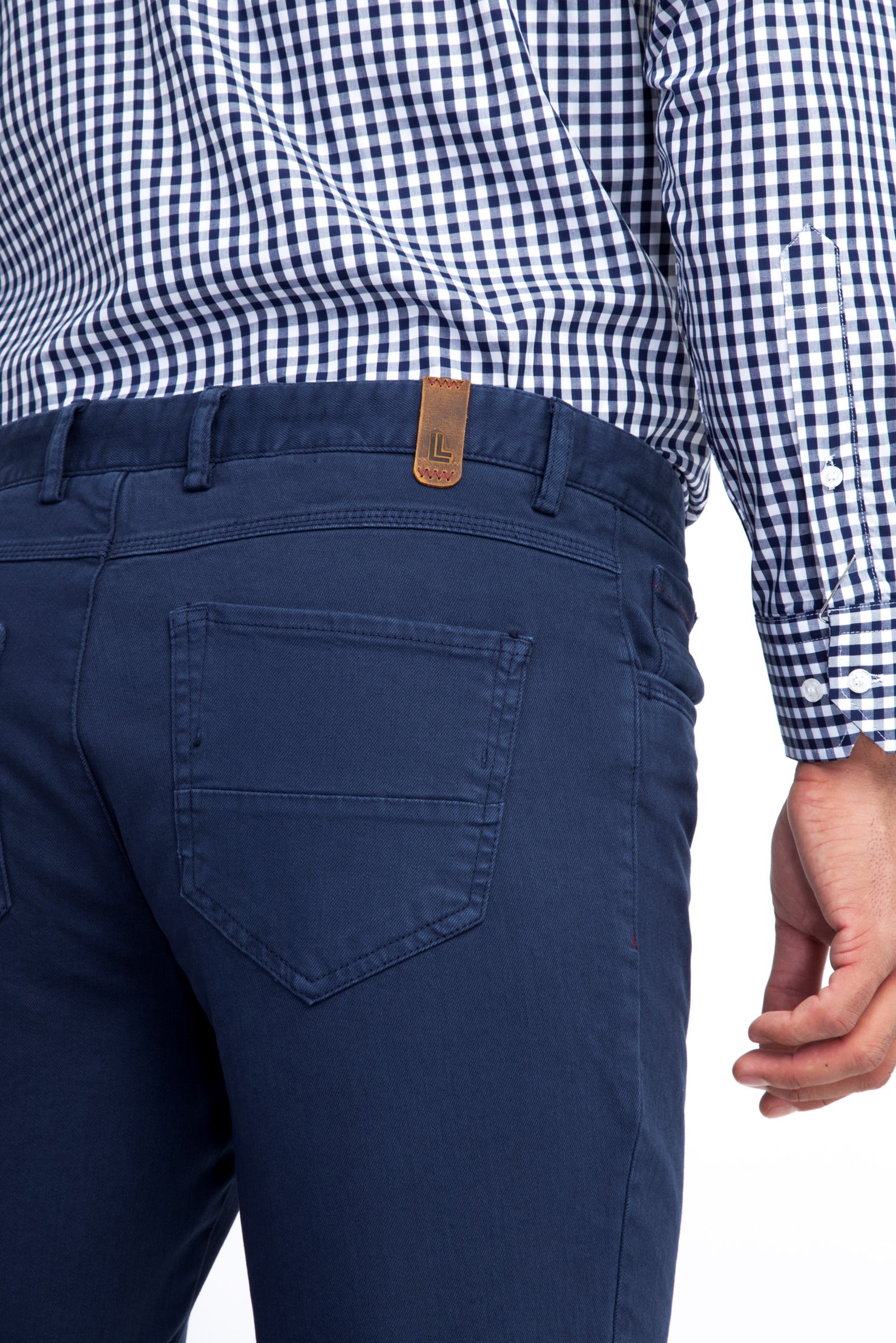 Koyu Mavi Likralı Kanvas / Chino Pantolon