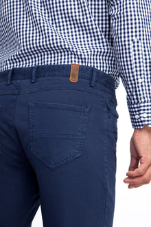 Koyu Mavi Likralı Kanvas / Chino Pantolon