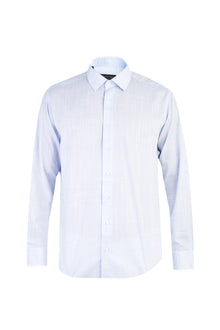 Açık Mavi Uzun Kol Desenli Pamuk Gömlek