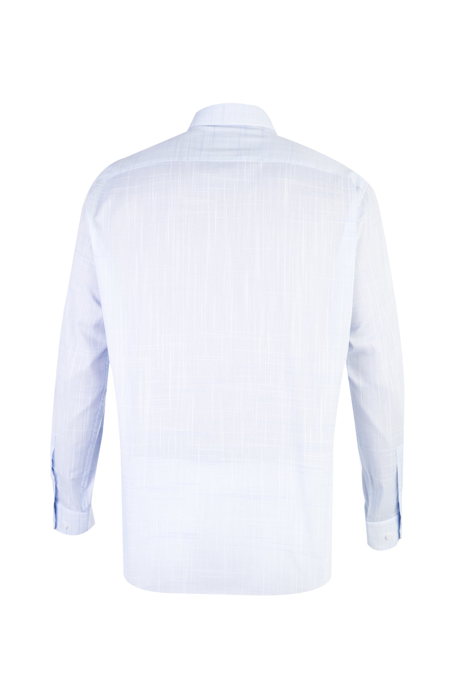 Açık Mavi Uzun Kol Desenli Pamuk Gömlek