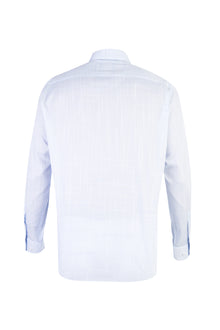 Açık Mavi Uzun Kol Desenli Pamuk Gömlek