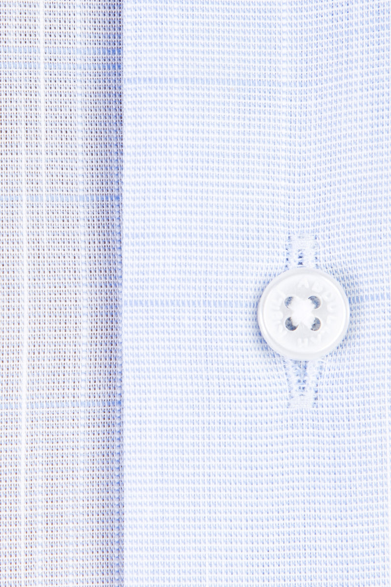 Açık Mavi Uzun Kol Desenli Pamuk Gömlek