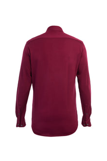 Bordo Uzun Kol Desenli Pamuk Gömlek