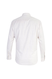 Bej Uzun Kol Ekose Pamuk Gömlek