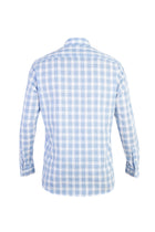 Açık Mavi Uzun Kol Ekose Pamuk Gömlek