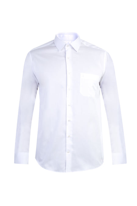 Beyaz Ak Pamuk Saten Klasik Göm