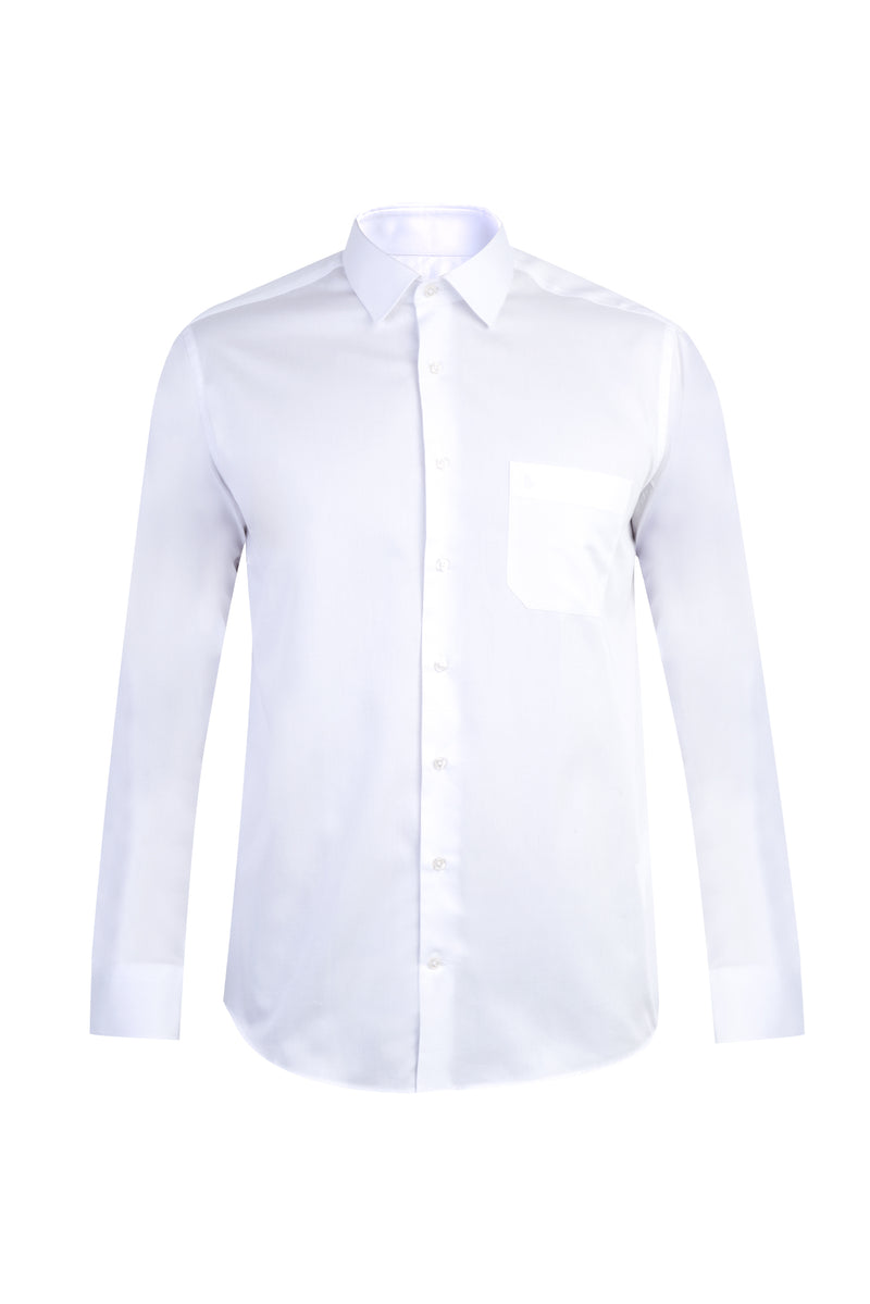 Beyaz Ak Pamuk Saten Klasik Göm