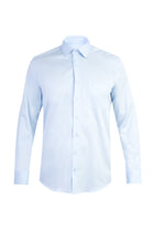 Açık Mavi Ak Pamuk Saten Klasik Göm