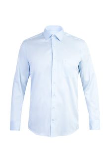 Açık Mavi Ak Pamuk Saten Klasik Göm