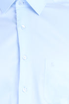 Açık Mavi Ak Pamuk Saten Klasik Göm