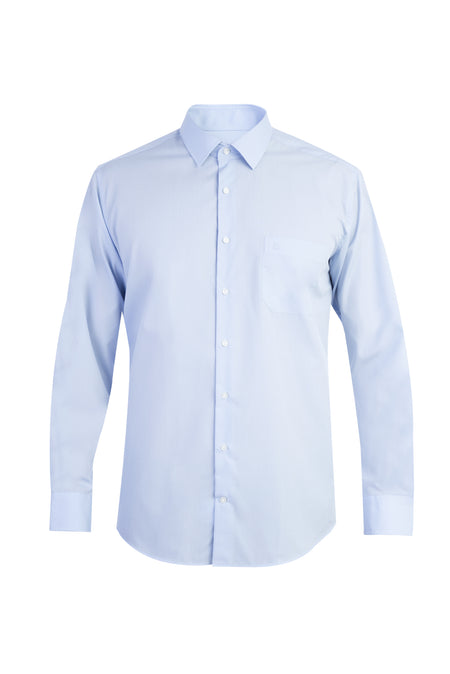 Açık Mavi Uzun Kol Easy Care Klasik Pamuk Gömlek