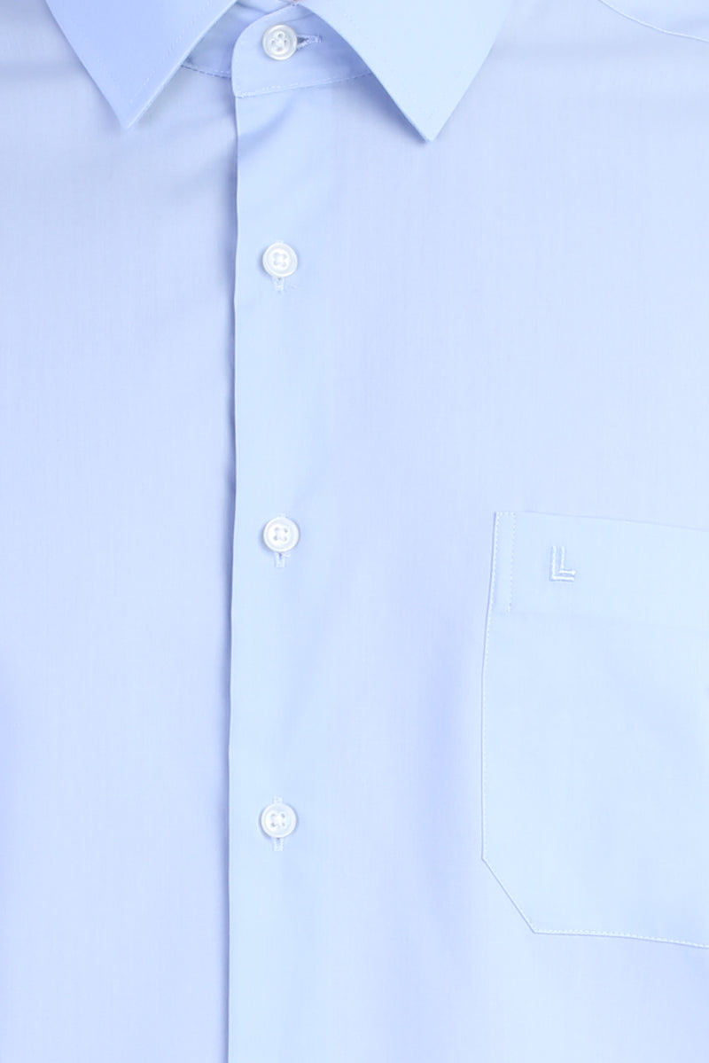 Açık Mavi Uzun Kol Easy Care Klasik Pamuk Gömlek