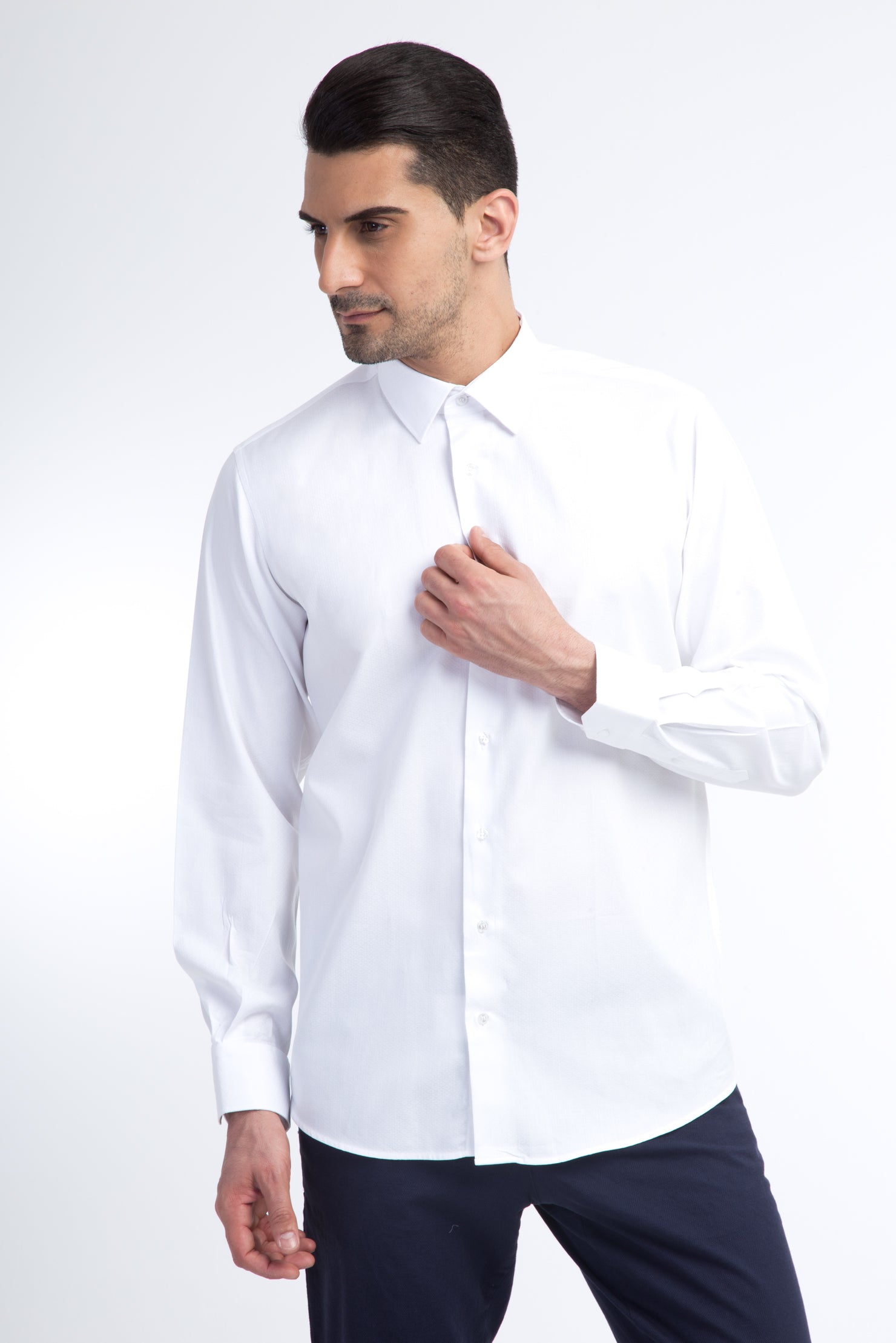 Beyaz Ak Pn Armürlü Cpsz Gömlek