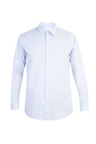 Açık Mavi Uzun Kol Desenli Klasik Pamuk Gömlek