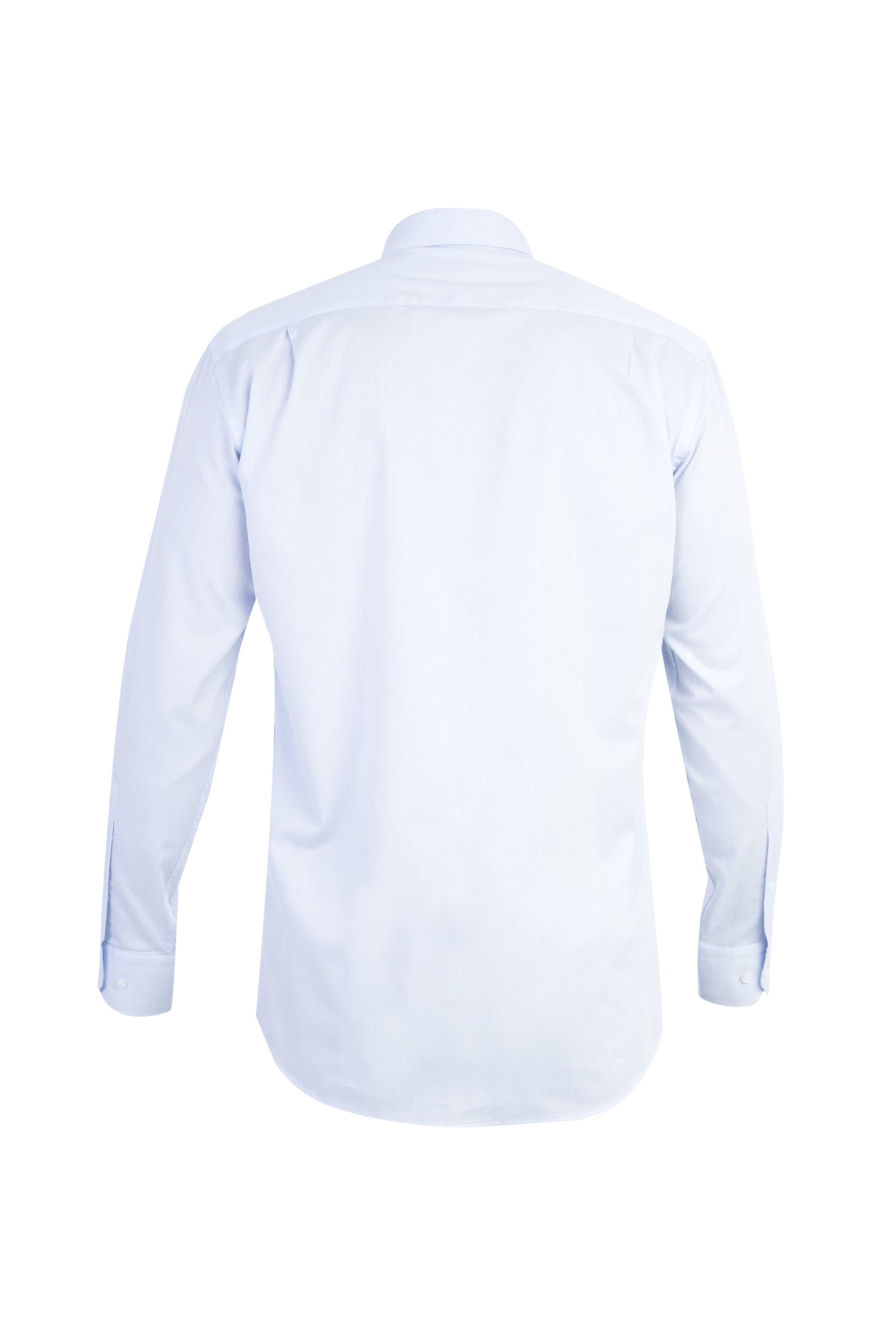 Açık Mavi Uzun Kol Desenli Klasik Pamuk Gömlek