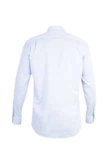 Açık Mavi Uzun Kol Desenli Klasik Pamuk Gömlek