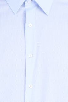 Açık Mavi Uzun Kol Desenli Klasik Pamuk Gömlek