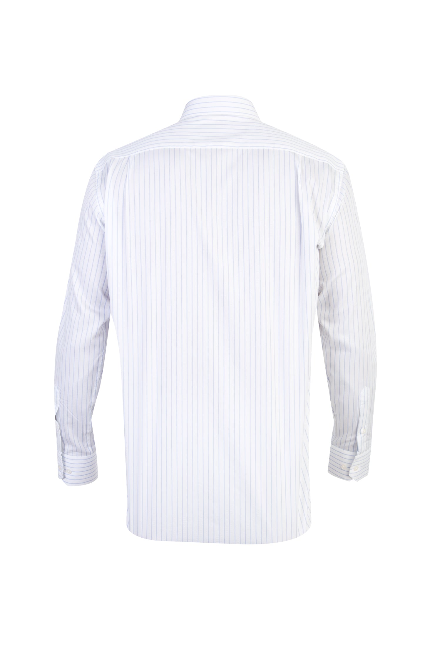 Beyaz Uzun Kol Regular Fit Çizgili Pamuk Gömlek
