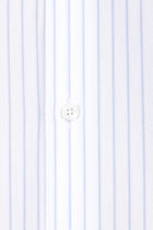Beyaz Uzun Kol Regular Fit Çizgili Pamuk Gömlek