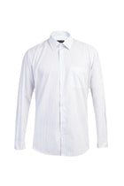 Beyaz Uzun Kol Regular Fit Çizgili Pamuk Gömlek