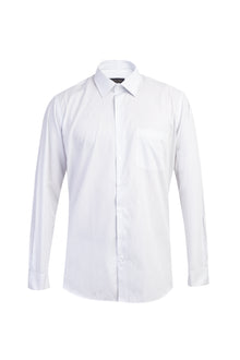 Beyaz Uzun Kol Regular Fit Çizgili Pamuk Gömlek