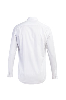 Beyaz Uzun Kol Regular Fit Çizgili Pamuk Gömlek