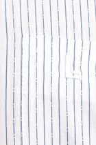 Beyaz Uzun Kol Regular Fit Çizgili Pamuk Gömlek